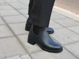 ARCHCONTACT安启美奈小牛皮切尔西中跟女靴，轻量设计，久走轻松