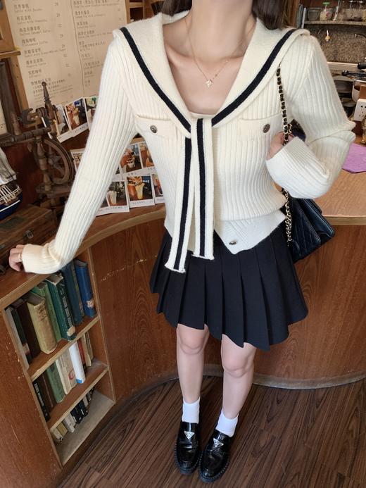 <曾小咸推荐>现货秒杀！微信超特价！ 韩系撞色白色针织毛衣 日常189.99 立减90 秒杀99.99！ 商品图7