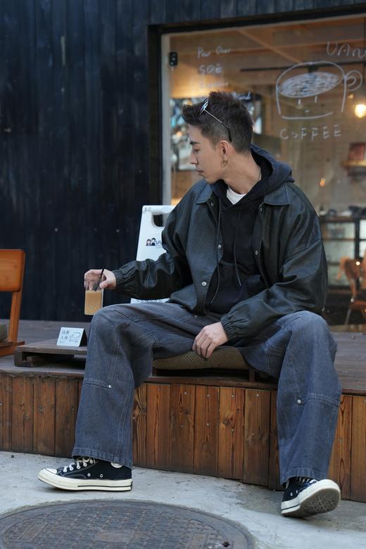 W532572204蜡感重工PU夹克 商品图1