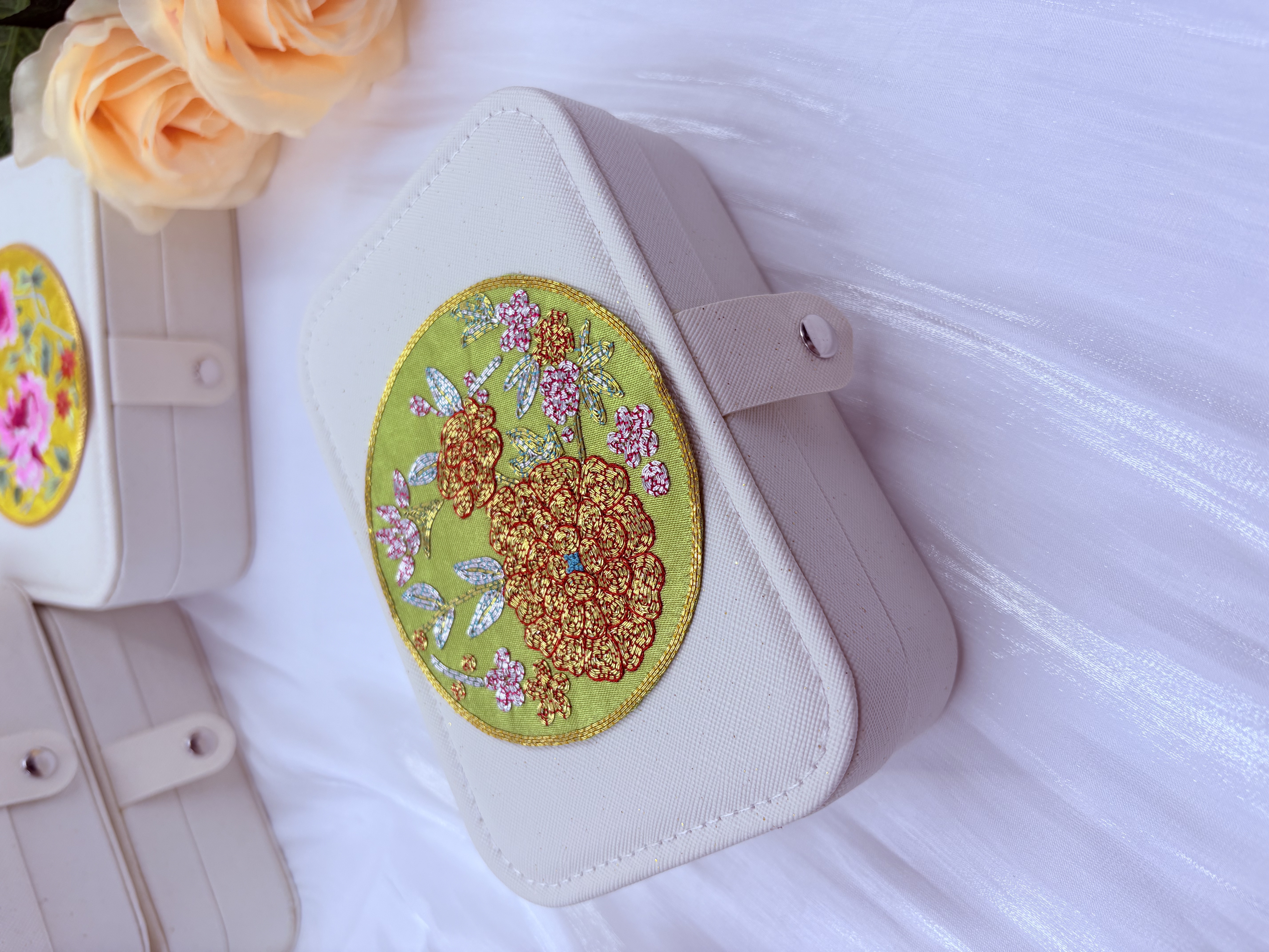 【直播大场福利】精美首饰盒 手绣 盘金盘银 绣花 收纳盒 超值福利 少量库存