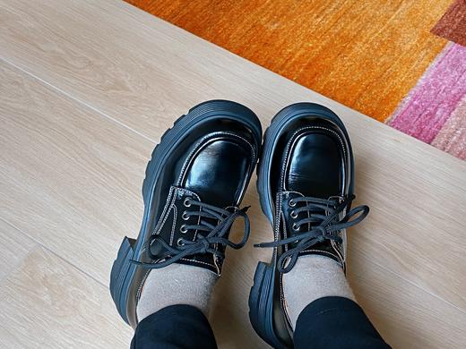 ARCHCONTACT安启美奈乐福鞋，牛油皮鞋面，厚底增高英伦风，多场景适用 商品图0