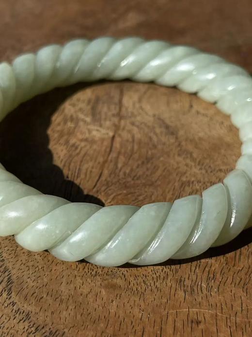 和田白玉绞绳纹手镯，顺丰包邮 商品图9