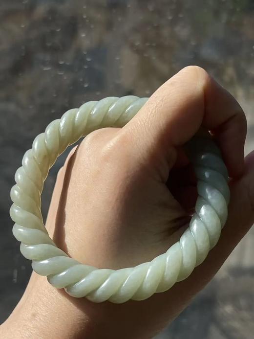 和田白玉绞绳纹手镯，顺丰包邮 商品图12