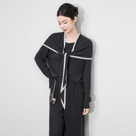 「高货wl」全新升级【铂金会员220/天猫289/差价69】(02525)洛诗琳2025秋季桑蚕丝羊毛混纺针织衫含披肩围巾两件套