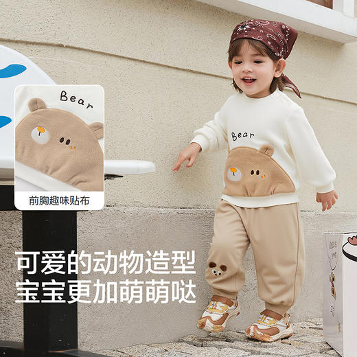 巴拉巴拉宝宝套装秋冬男童两件套女童休闲运动装洋气 商品图3