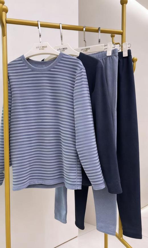 鹅绒茶树精油蓄热保暖圆领套装男款保暖衣16335654 商品图3