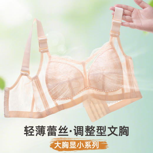 雅黛俪内衣女大胸显小收副乳防下垂性感蕾丝调整型文胸大码全罩杯 商品图1