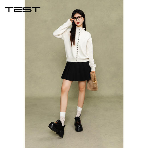 冬上新法式宽松显瘦温柔风半高领毛衣1254119 商品图1