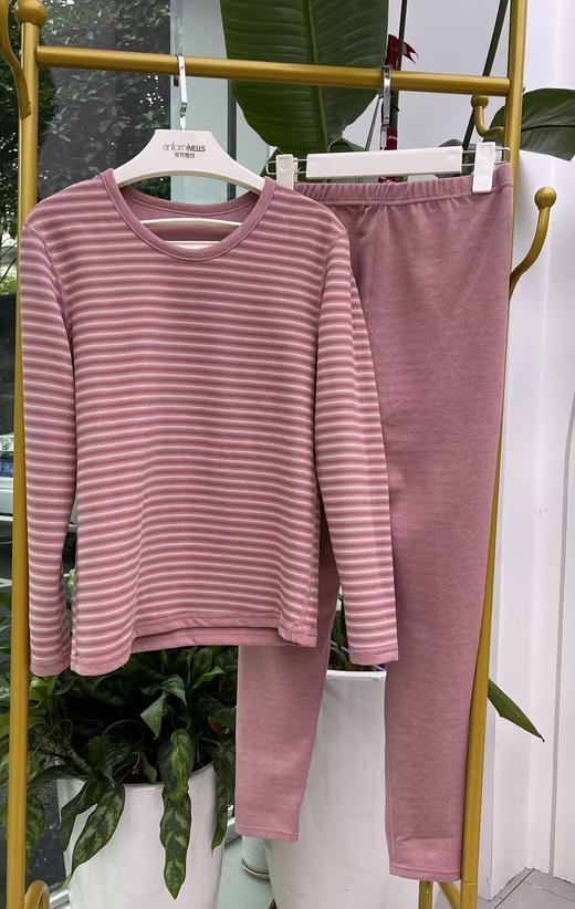 鹅绒茶树精油蓄热保暖衣圆领套装16335237 商品图3