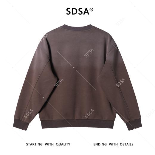 87818SDSA秋冬新款痞帅男装美式复古渐变印花字母圆领上衣磨破设计百搭 商品图5