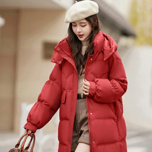 白鸭绒加厚女中长款 宽松显气质潮流百搭羽绒服 HY-10 商品图1
