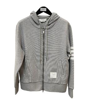 中性款纯棉水波纹连帽外套hu022