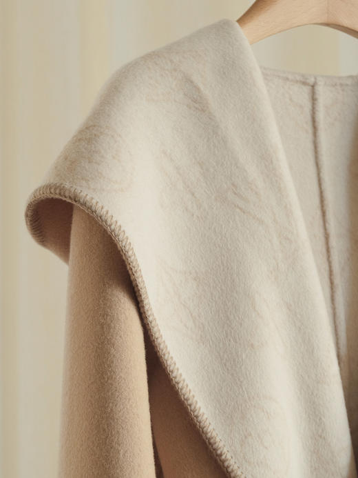 【只可换码，不退货】GY24-驴家驼色双面空心花短款秋冬羊毛大衣外套（SZX*MM） 商品图10