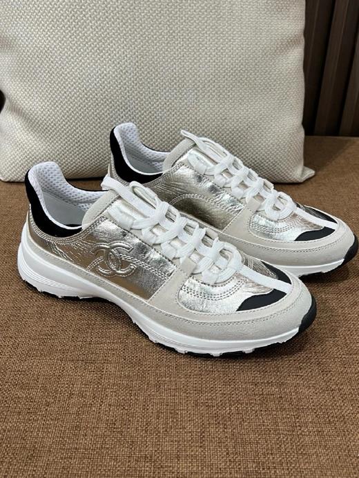 XX56-香奈儿 25A 小牛皮 圆头系带 低帮 生活休闲鞋 女款 浅金色（KS*MM） 商品图7