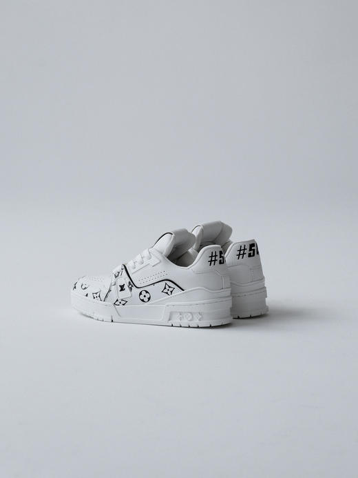 XX36-MKG08 36码驴家 Trainer 牛皮革 徽标印花 圆头系带 低帮 板鞋 男女同款 白色 商品图3