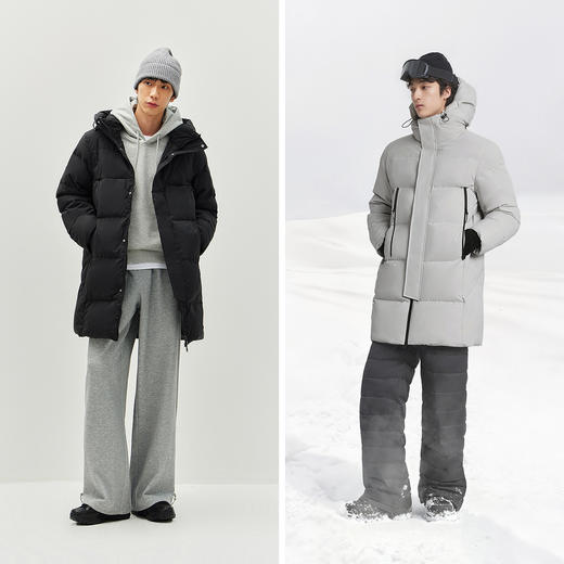 森马羽绒服男冬季90绒子防风三防2025新款户外长款连帽面包服保暖 商品图4