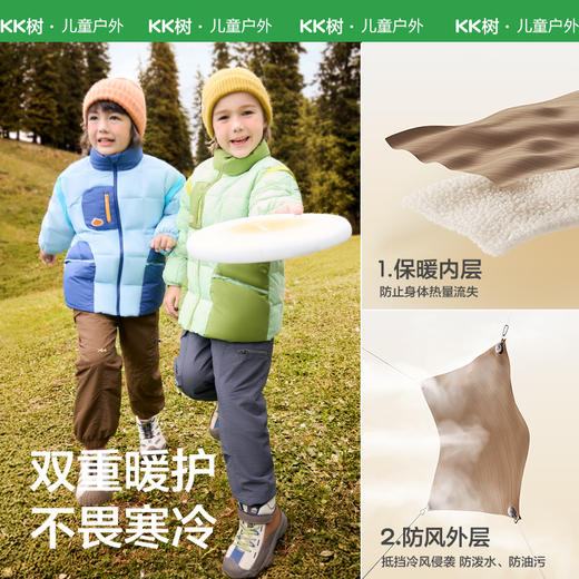 KK树儿童裤子男童女童休闲裤冬季束脚卫裤防风保暖运动裤2025新款竞速者束脚裤 商品图3