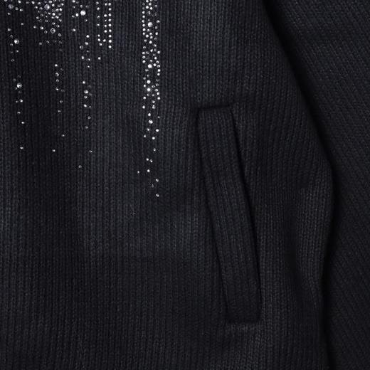 25204SDSA男士秋冬新款痞帅男装时尚简约烫钻拉链连帽针织卫衣外套百搭 商品图3