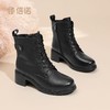 信诺妈妈鞋真皮软底舒适女鞋2025冬季新款加绒保暖棉鞋马丁靴短靴X5M124-205 商品缩略图5