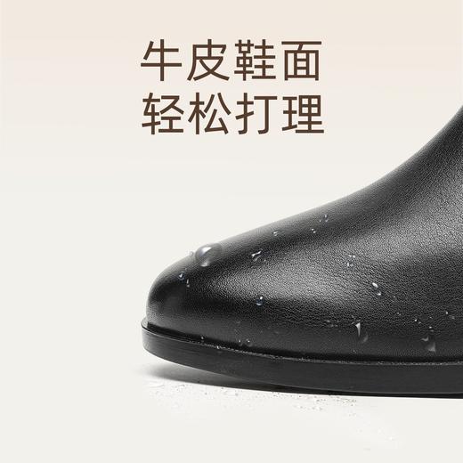 信诺妈妈棉鞋真皮时尚粗跟短靴女2025冬季新款中老年加绒保暖皮鞋5M519-15D 商品图1