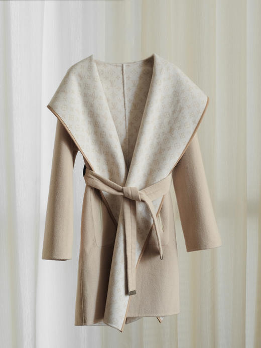 【只可换码，不退货】GY29-驴家驼色双面小花长款秋冬羊毛大衣外套（SZX*MM） 商品图4