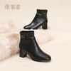信诺中年妈妈鞋粗跟短靴女加绒羊皮靴子2025冬季新款高跟鞋时装靴X5M032-167 商品缩略图5