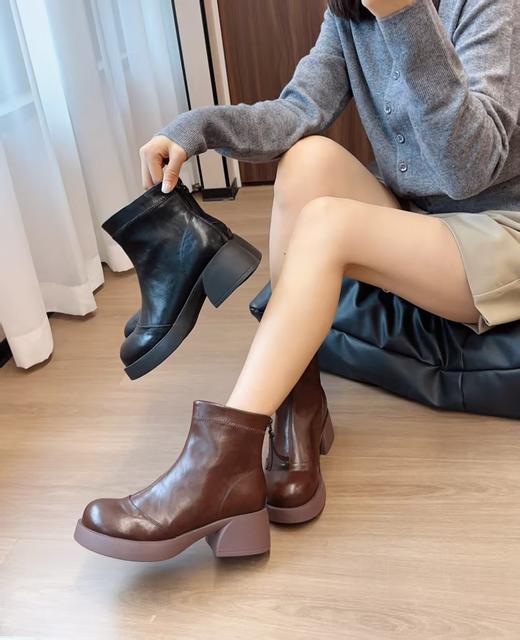 品牌订单100%进口羊皮裸靴通勤休闲百搭 商品图6