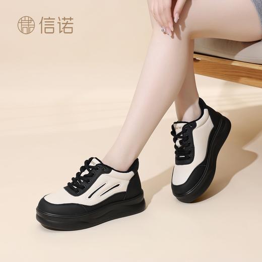 信诺妈妈鞋加绒保暖厚底高帮棉鞋2025冬季新款软底舒适休闲鞋女鞋5M653-12TD 商品图6