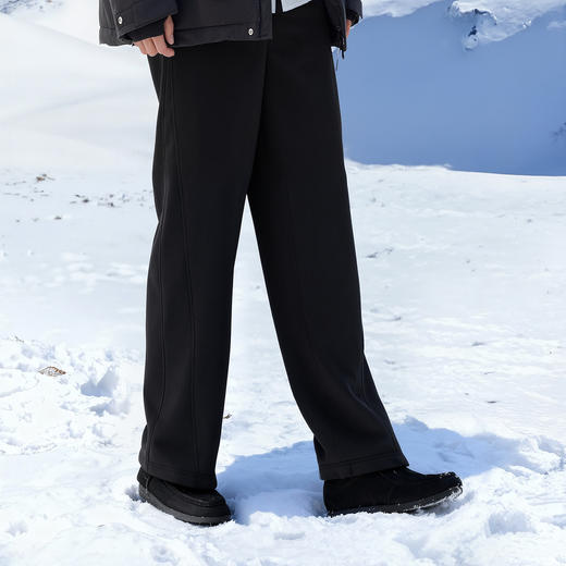 森马休闲裤男冬加厚加绒保暖宽松直筒裤2025新款基础百搭针织裤子 商品图2