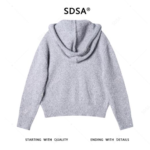 72566SDSA男士秋冬新款痞帅男装简约纯色慵懒风抽绳连帽毛衣百搭针织衫 商品图5