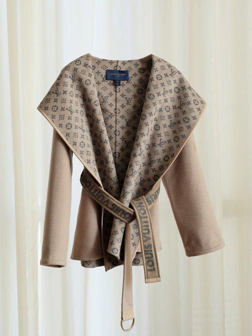 【只可换码，不退货】GY21-驴家驼蓝小花短款秋冬经典款羊毛大衣（SZX*MM） 商品图4