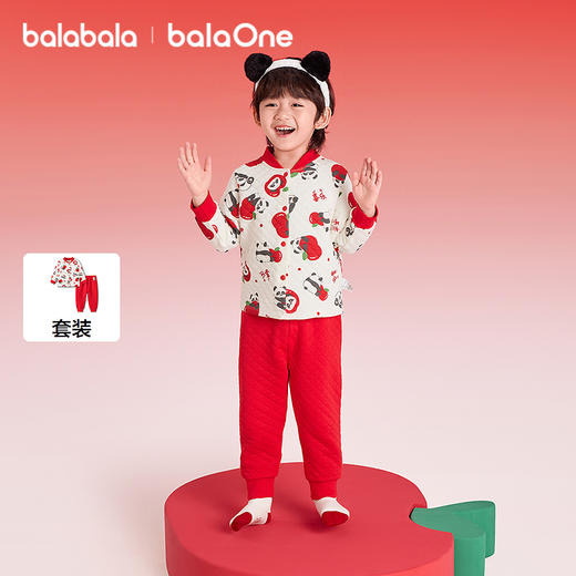 【balaOne】巴拉巴拉童装儿童内衣套装男女童2025新款春夹棉睡衣 商品图0