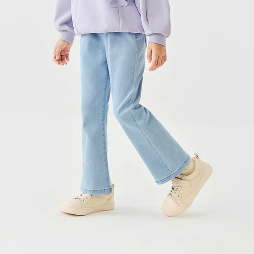 【植物软牛仔】迷你巴拉女童裤子秋新品儿童长裤天丝喇叭裤 商品图4