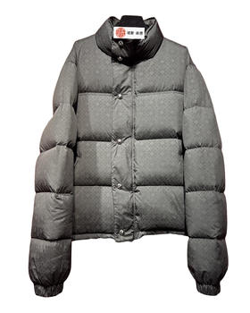 中性款暗纹印花羽绒服he009