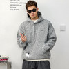 徐太浪【贴布设计 抽绳收腰】灰色卫衣男秋冬休闲运动风帽衫外套 商品缩略图0