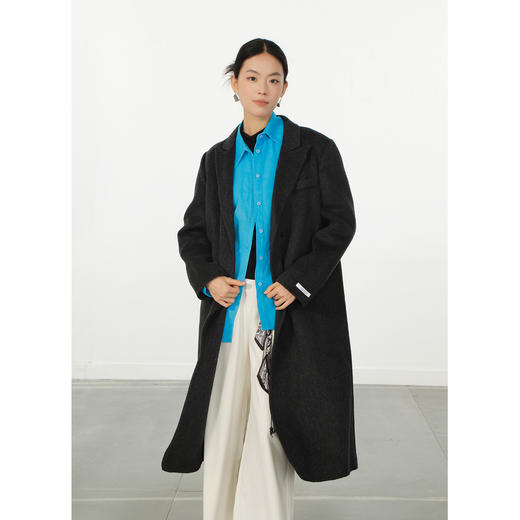 韩系极简西装翻领羊毛长款大衣-纪念日百货门店同款166493837 商品图1