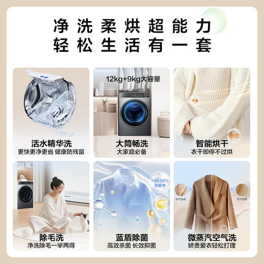 海尔滚筒洗衣机12公斤家用全自动大容量除菌洗烘659 商品图1