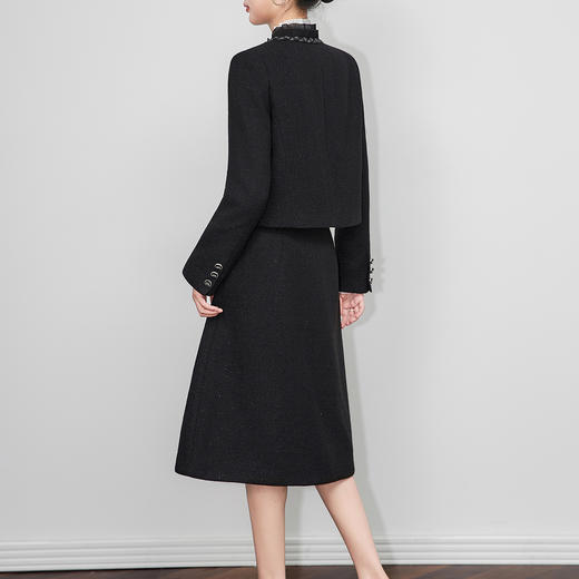 「高货wl」全新升级【铂金会员496/天猫669/差价173】(99322)洛诗琳2025秋冬通勤优雅小香风外套高腰A字半身裙两件套 商品图1