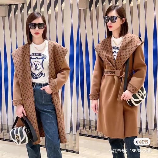 【只可换码，不退货】GY25-驴家焦糖色小花长款秋冬经典款羊毛大衣（SZX*MM） 商品图8