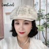 LM02853822642秋冬新款蕾丝前进帽立体刺绣时尚显脸小遮白发贝雷帽百搭帽 商品缩略图2