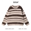91335SDSA男士秋冬新款痞帅男装韩版简约撞色条纹圆领毛衣慵懒风针织衫 商品缩略图1