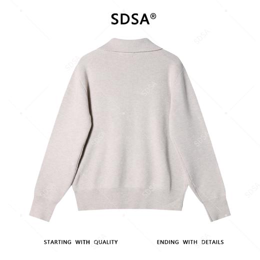 259626SDSA秋冬新款痞帅男装潮牌纯色半拉链翻领毛衣简约休闲套头上衣 商品图5