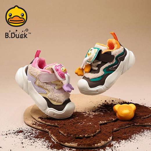 B.Duck小黄鸭童鞋冬季加绒保暖运动鞋24-30码 B5686839 商品图3