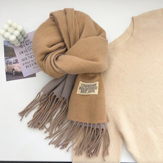 【温暖舒适❗️简约大气】双面仿羊绒围巾女冬季保暖情侣高级感中长款围脖纯色百搭披肩。ja 商品图8