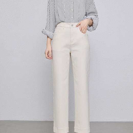 「高货rg」全新升级【铂金会员165/天猫219/差价54】(01230)洛诗琳新款四面弹牛仔裤女2025秋冬后松紧高腰直筒九分裤 商品图2