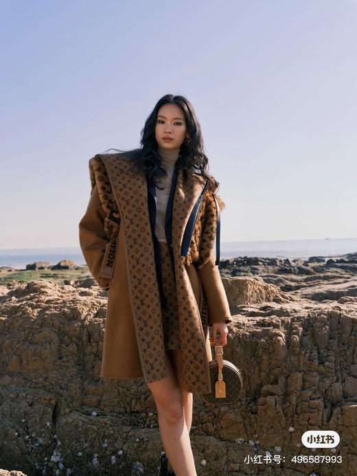 【只可换码，不退货】GY25-驴家焦糖色小花长款秋冬经典款羊毛大衣（SZX*MM） 商品图2