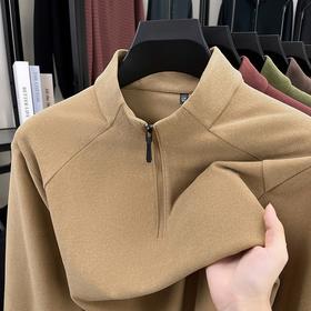 【半拉链立领卫衣男】秋冬新款德绒阳离子纯色时尚打底衫男T恤