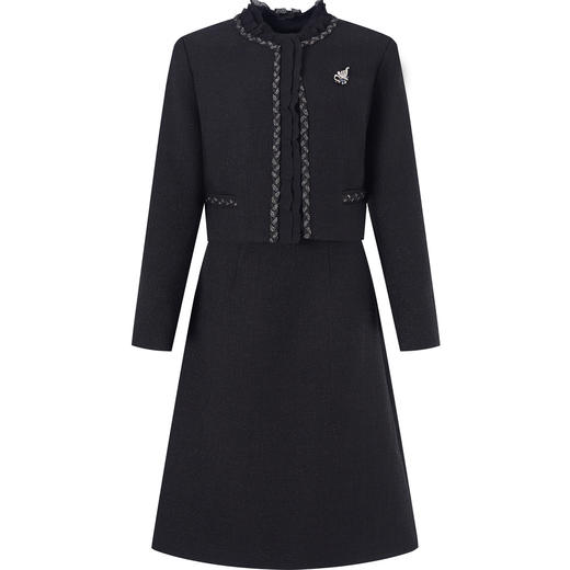 「高货wl」全新升级【铂金会员496/天猫669/差价173】(99322)洛诗琳2025秋冬通勤优雅小香风外套高腰A字半身裙两件套 商品图2