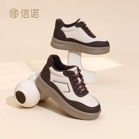 信诺妈妈鞋女软底舒适运动休闲鞋2025冬季新款中老年加绒保暖棉鞋5M653-11TD