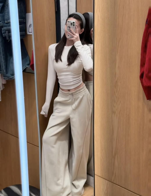 原单Lu家Fleece Varsity女士拉绒高腰长裤110103 商品图8